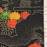 SALE, Black/Gold Bamboo Forest Vintage Kimono Silk from Japan, 13.5" x 60"  #4699
