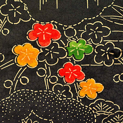 Black/Gold Bamboo Forest Vintage Kimono Silk from Japan, 6" x 34"  #4699