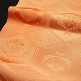 Dreamsicle/Orange Sherbet Satin Jacquard Vintage Kimono Silk Piece from Japan  14" x 62"    #4223