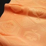 Dreamsicle/Orange Sherbet Satin Jacquard Vintage Kimono Silk Piece from Japan  7" x 14"     #4223