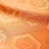 Dreamsicle/Orange Sherbet Satin Jacquard Vintage Kimono Silk Piece from Japan  14" x 62"    #4223