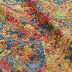 "Antique" Faux Patchwork Vintage Kimono Silk from Japan 6.5" x 86"   #4634