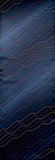 Blue-Black Waves Vintage Kimono Silk from Japan. 14" x 40" Piece.  #4354