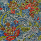 SALE "Faded" Blues / Orange Vintage Japanese Chirimen Silk Crepe 14" x 38"  #4612