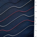 Blue-Black Waves Vintage Kimono Silk from Japan. 6.5" x 50" Piece.  #4354