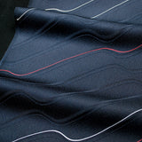 Blue-Black Waves Vintage Kimono Silk from Japan. 6.5" x 50" Piece.  #4354