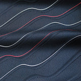 Blue-Black Waves Vintage Kimono Silk from Japan. 14" x 40" Piece.  #4354