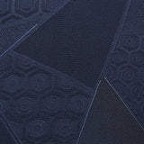 Indigo Triangles Jacquard Vintage Kimono Silk Pieces from Japan  11" x 33".  #4348
