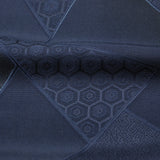 Indigo Triangles Jacquard Vintage Kimono Silk Pieces from Japan  11" x 33".  #4348