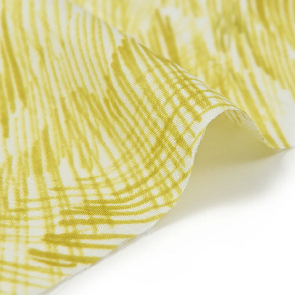 Golden Olive Sketch-Marks Artisan Cotton Double Gauze from Japan, Good Sign by Nani Iro, 41" Wide By the Yard #EGX-11140-1C