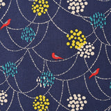 Last of This, Birds on Navy from Echino Japan, Linen/Cotton Lightweight Canvas 43" Wide By the Yard