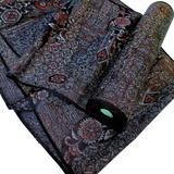 LAST PIECE, Mud Dyed Blacks, Reds, Browns OSHIMA Vintage Kimono Silk From Japan PIECE 1-2/3 yards long # 780