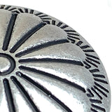 Canyon Sunflower 1" / 25mm Concho Style Button, Antique Silver, 'Hidden' D-Shape Shank #SWC-150