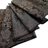 LAST PIECE, Mud Dyed Blacks, Reds, Browns OSHIMA Vintage Kimono Silk From Japan PIECE 1-2/3 yards long # 780