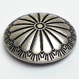 Canyon Sunflower 1" / 25mm Concho Style Button, Antique Silver, 'Hidden' D-Shape Shank #SWC-150