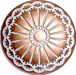 Re-Stocked, Southwest Sunflower Copper / White Metal Button 13/16" 20mm, Shank, #SWC-8