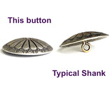 Dark Silver Canyon Sunflower 1" /25mm Concho Style Button, 'Hidden' D-Shape Shank #SWC-151