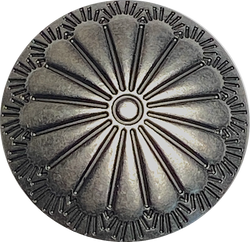 Dark Silver Canyon Sunflower 1" /25mm Concho Style Button, 'Hidden' D-Shape Shank #SWC-151