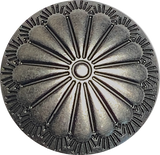 Dark Silver Canyon Sunflower 1" /25mm Concho Style Button, 'Hidden' D-Shape Shank #SWC-151