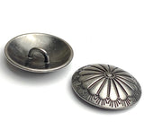 Dark Silver Canyon Sunflower 1" /25mm Concho Style Button, 'Hidden' D-Shape Shank #SWC-151