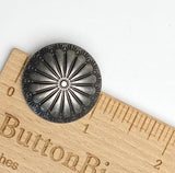 Dark Silver Canyon Sunflower 1" /25mm Concho Style Button, 'Hidden' D-Shape Shank #SWC-151