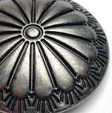 Dark Silver Canyon Sunflower 1" /25mm Concho Style Button, 'Hidden' D-Shape Shank #SWC-151