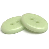 Green Oval 2-Hole Button 3/4" x 9/16" Pastel Green Ceramic, Pack of 10 # LP-77