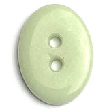 Green Oval 2-Hole Button 3/4" x 9/16" Pastel Green Ceramic, Pack of 10 # LP-77