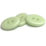 Green Oval 2-Hole Button 3/4" x 9/16" Pastel Green Ceramic, Pack of 10 # LP-77