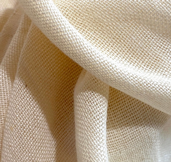 SALE Bali Cotton Gauze, Handwoven Natural Cream, 49" Wide By the Yard #DT-03