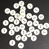 BULK DEAL, Tiny Off-White/Ecru River Shell 2-Hole Button, 11mm / 7/16", Pack of 450+   # LP-81