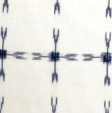 WASHED/DRIED 2.3 YARD PIECE, Cream/Indigo Cotton Crosses Double Ikat, India, 44" Wide,  #CHL-27