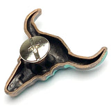 Re-Stocked, Cow Skull Copper/Green Patina Screw Back Concho 1.25"  #SWH-127