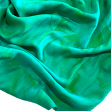 Emerald Teal Jungle Abstract Hand-Dyed Rayon Challis, By the Yard  #HB-267