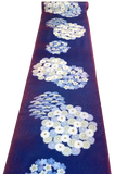 Violet Floral Traditional Print from Japan, Vintage Synthetic Kimono Fabric By the Yard # 857