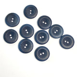 Navy Blue Corozo Raised Rim Tagua 2-Hole Round Button 13/16"  #462