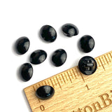 SALE, Black Glass 3/8" Round-Top Buttons, Vintage, Japan, 10mm Pack of SIX  #CL-04