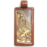 Eagle in the Sun Porcelain Pendant, Clay River Designs  2-1/8"