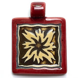 Flame Porcelain Pendant, Clay River Designs  1.5"