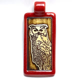 Wise Owl Porcelain Pendant 2.25" by Clay River Designs