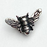 Bee in Flight, Pewter Button 3/4" from Danforth Pewter, Shank Back.