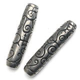 "Mystic" Pewter Bead from Green Girl Studios 1-5/8" Tube  #G-143