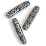 "Mystic" Pewter Bead from Green Girl Studios 1-5/8" Tube  #G-143