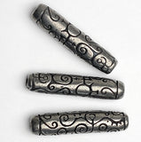 "Mystic" Pewter Bead from Green Girl Studios 1-5/8" Tube  #G-143