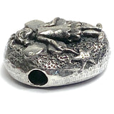 Fairy Wish Pewter Pebble-Shape Bead from Green Girl Studios 13/16"  #G-211