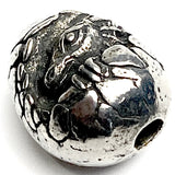 Dragon Baby, Egg Shaped Pewter Bead from Green Girl Studios 5/8"  #G-144