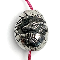 Dragon Baby, Egg Shaped Pewter Bead from Green Girl Studios 5/8"  #G-144