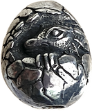 Dragon Baby, Egg Shaped Pewter Bead from Green Girl Studios 5/8"  #G-144