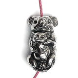 Koala and Baby Pewter Bead from Green Girl Studios 13/16"  #G-177