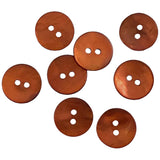 Re-Stocked, Rust/Copper Velvet Agoya Shell 5/8" 2-hole Button, Pack of 8 for $7.20   #1220